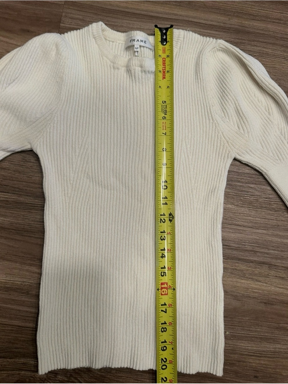 FRAME Denim White Ribbed Short-Sleeve Crewneck Top - Picture 3 of 6